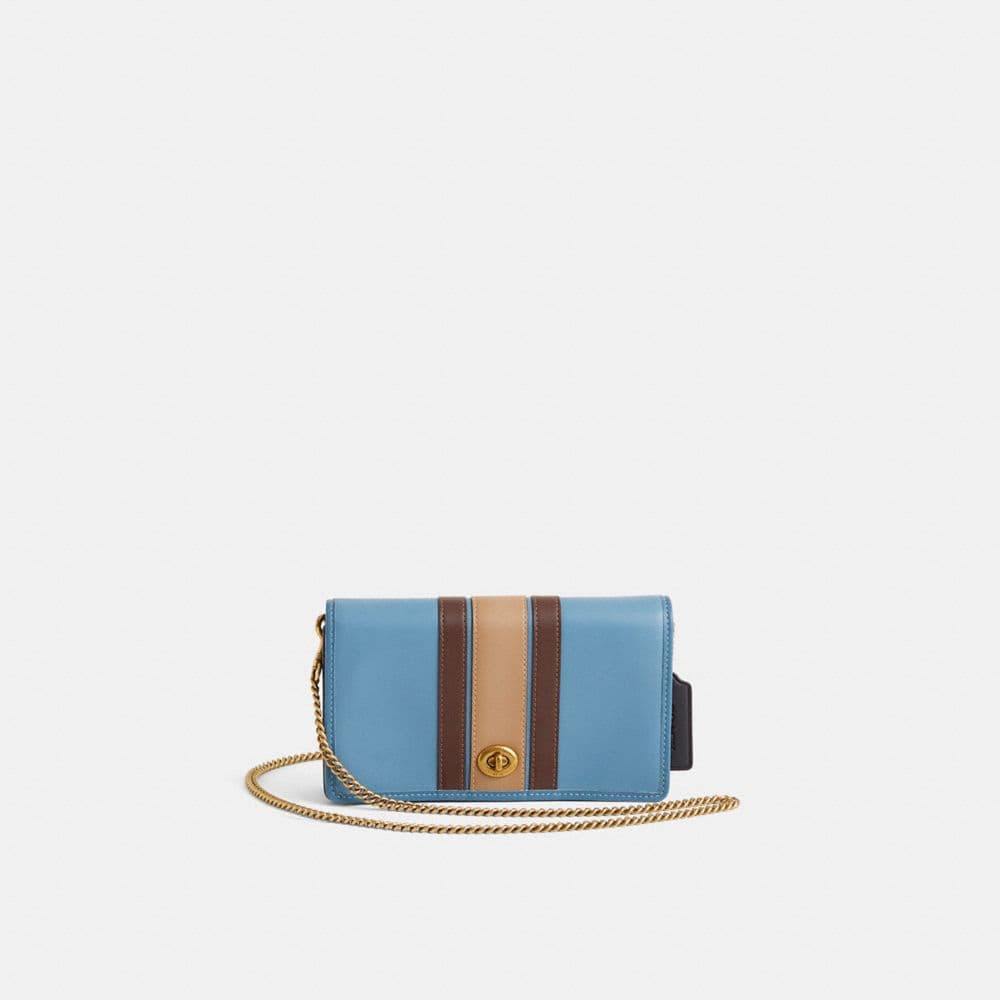 Restored Callie Foldover Chain Clutch With Varsity Stripe