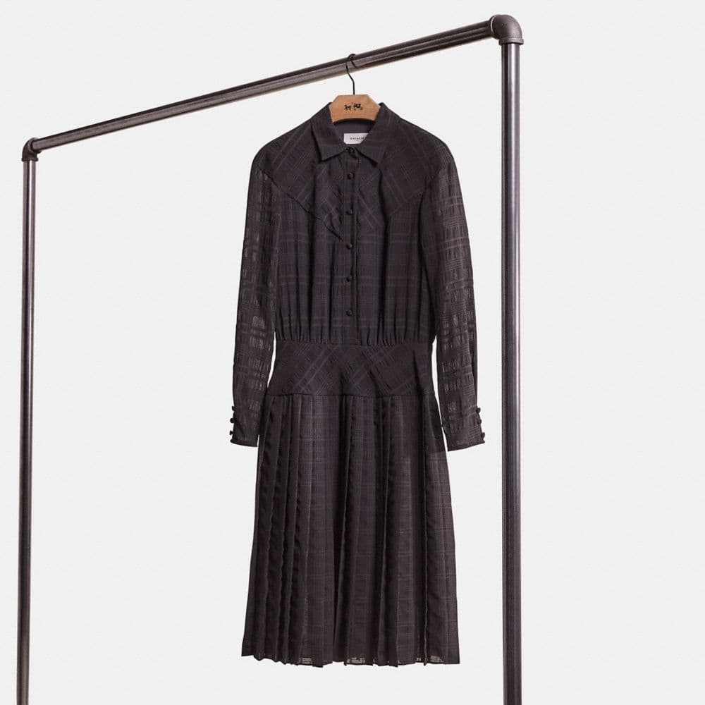 Restored Plaid Pleated Shirt Dress