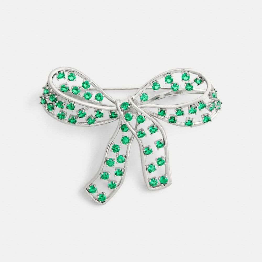 Crystal Bow Brooch