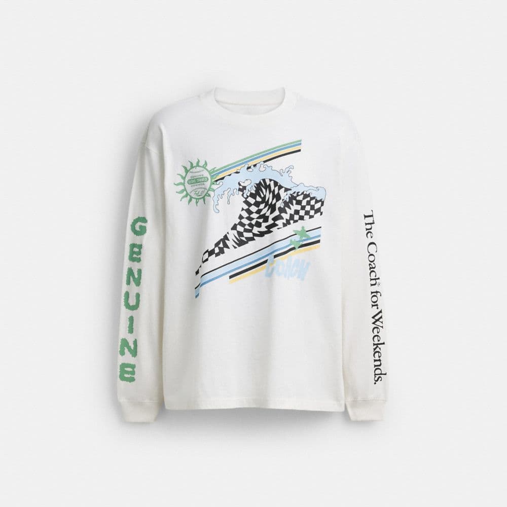 Surf Long Sleeve Relaxed T-Shirt In Organic Cotton