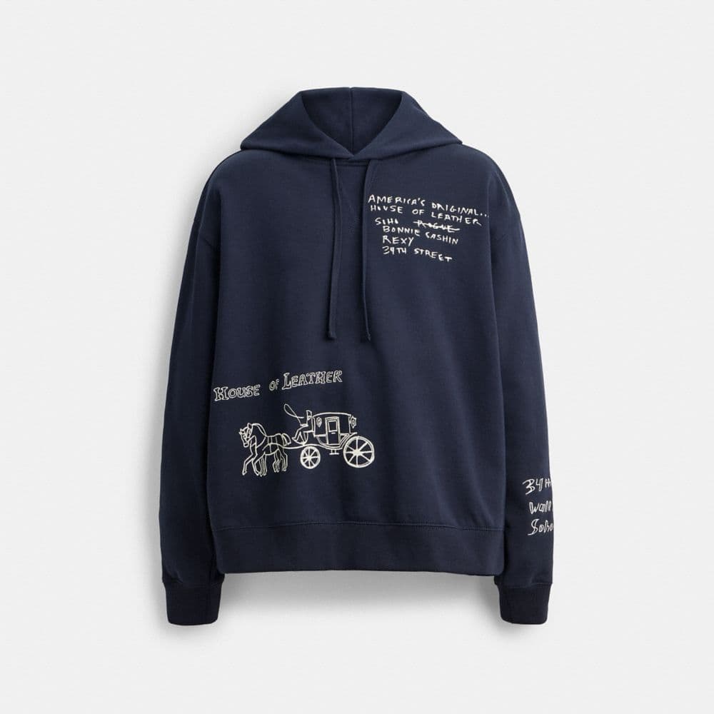 Sketch Horse And Carriage Relaxed Hoodie