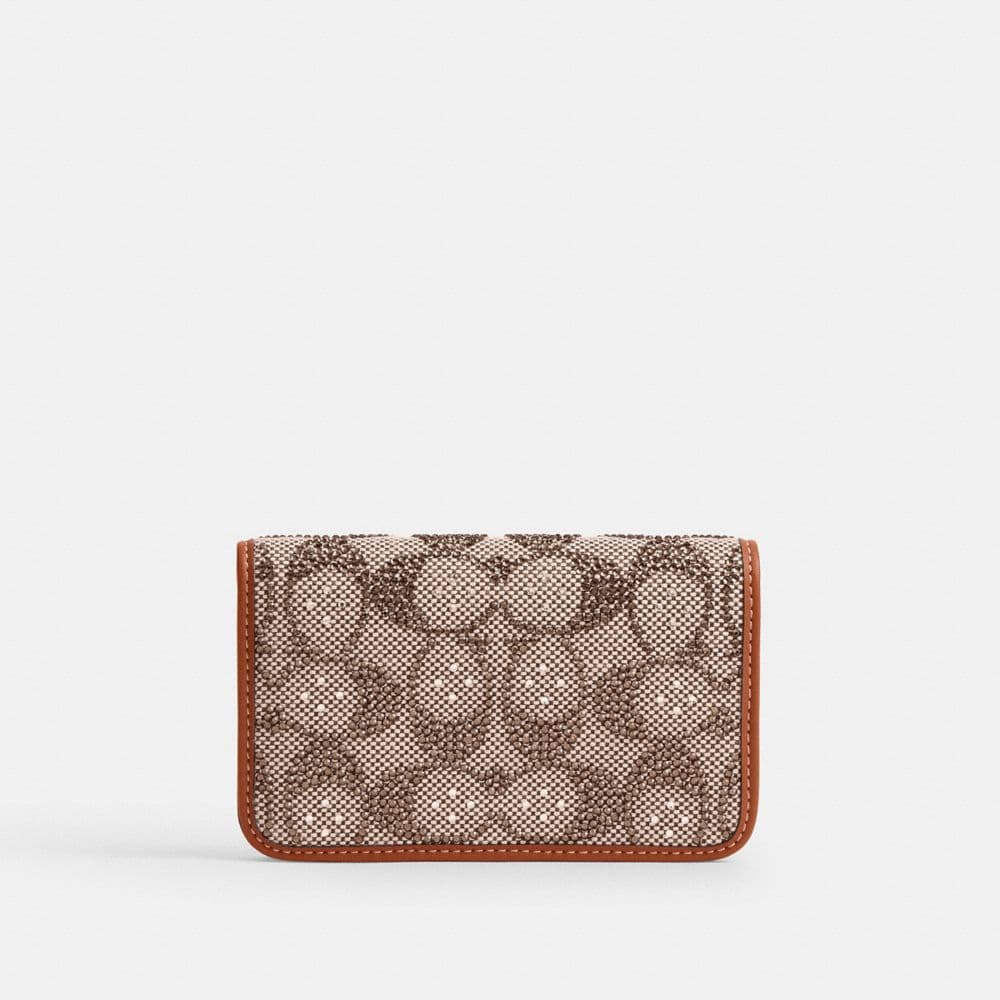 Essential Slim Card Case In Crystal Signature Jacquard