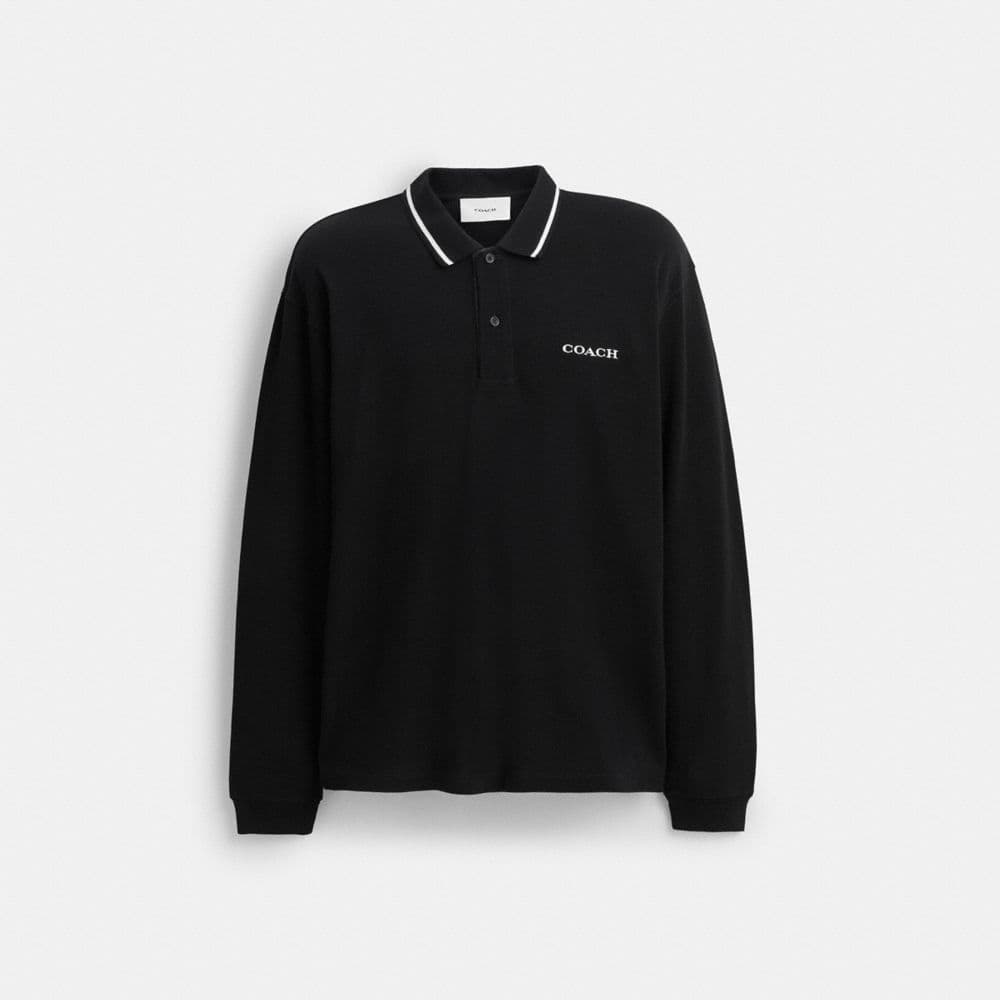 Signature Trim Long Sleeve Polo In Regenerative Cotton