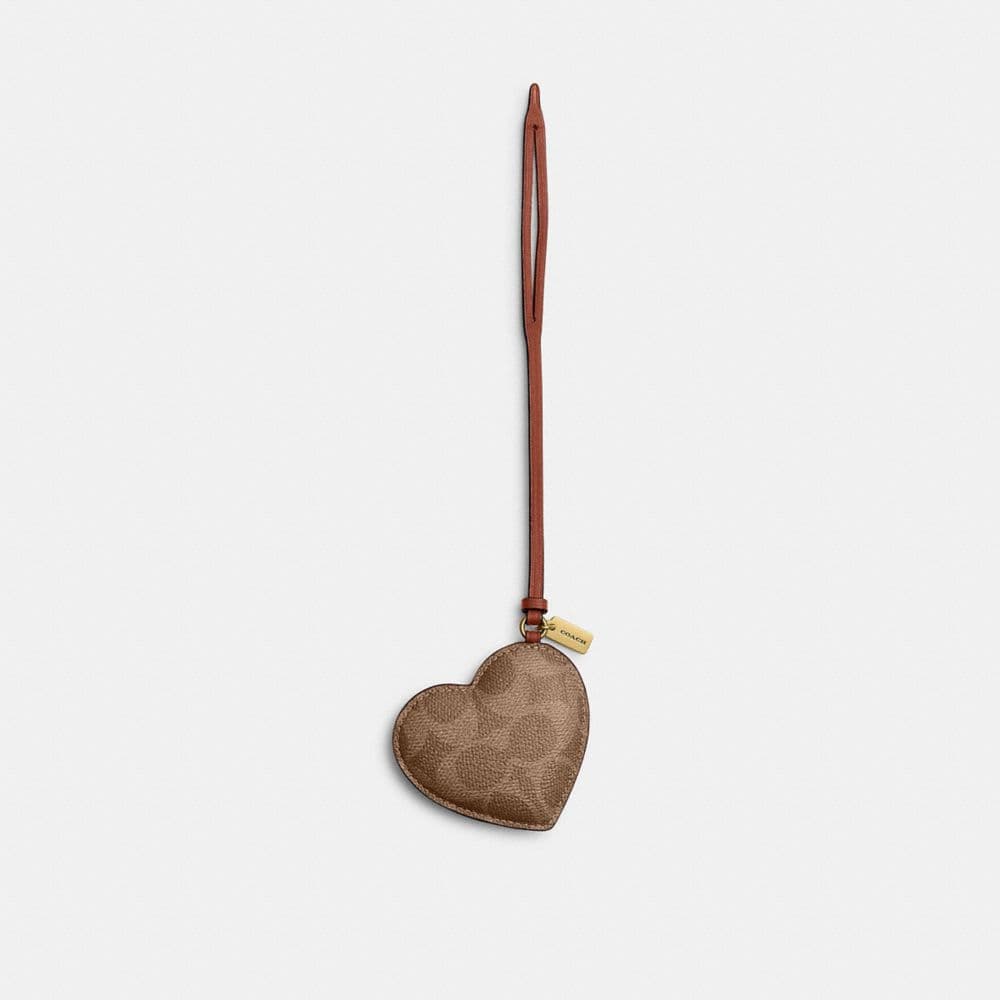 Heart Puffy Bag Charm In Signature Canvas