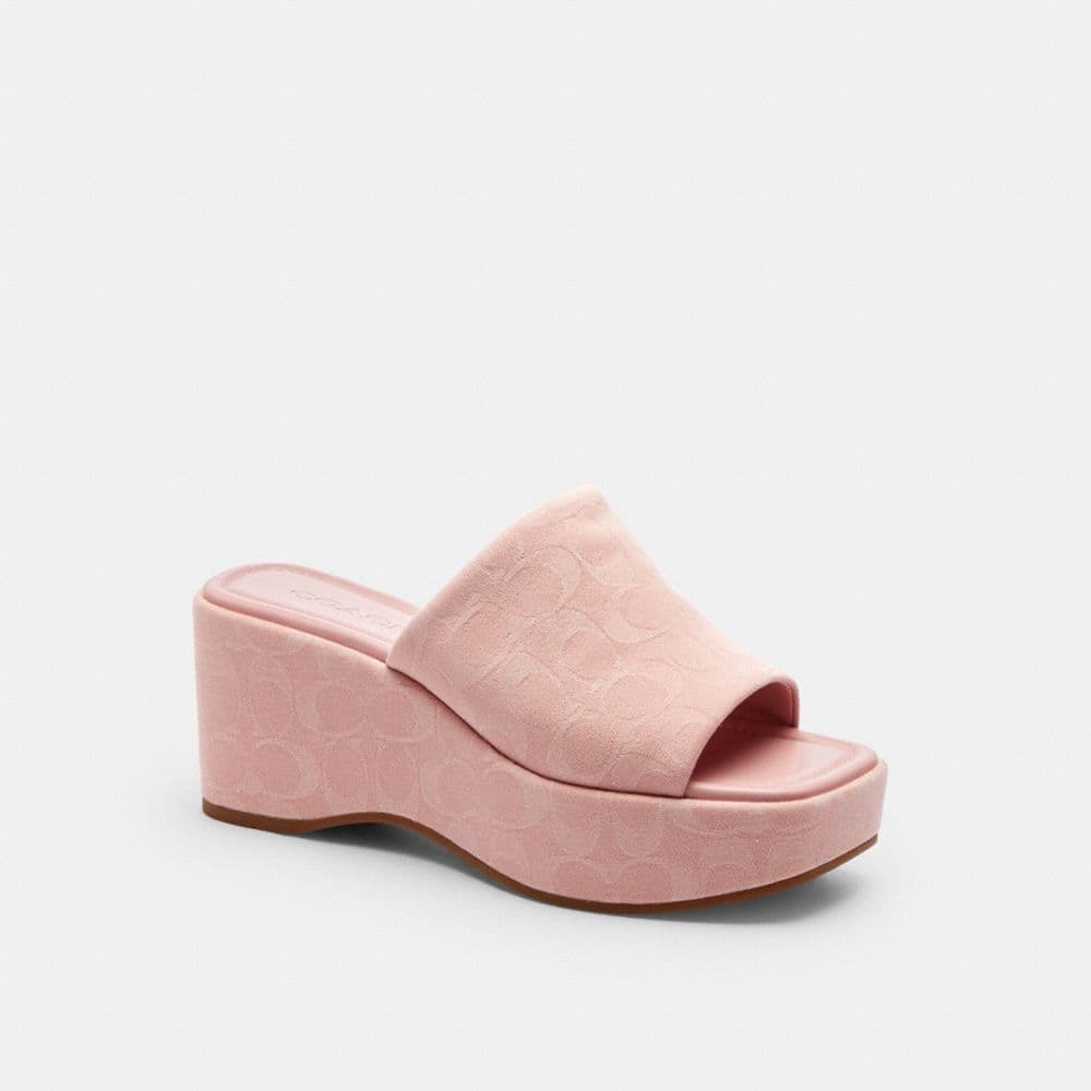 Phoebe Platform Sandal In Signature Denim