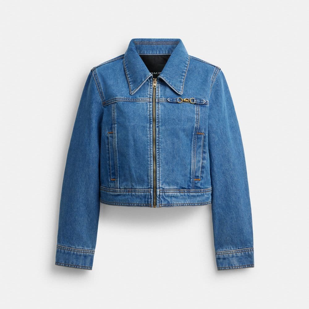 Sculpted C Shrunken Denim Jacket In Organic Cotton