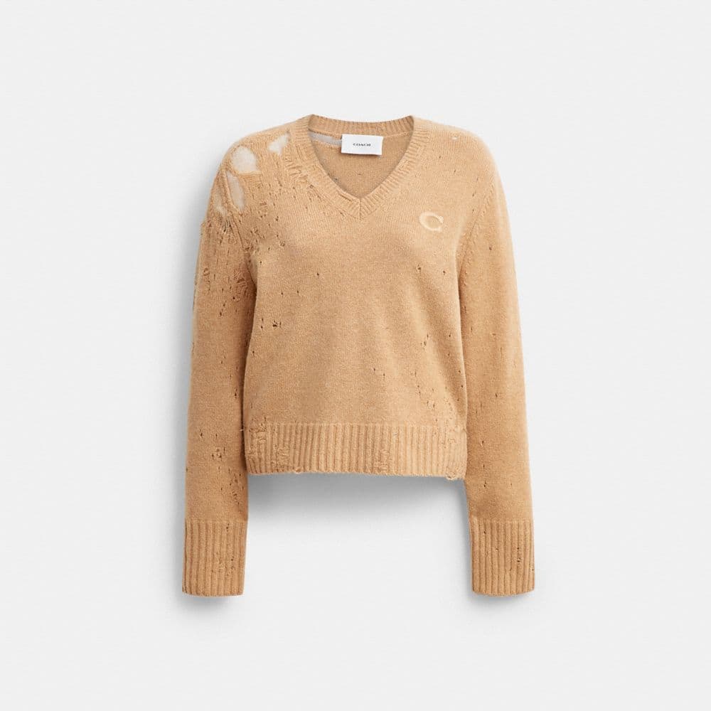 Loved Long Sleeve V-Neck Sweater