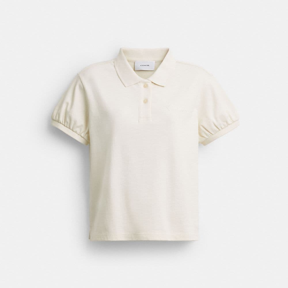 Coach Script Shrunken Polo In Organic Cotton