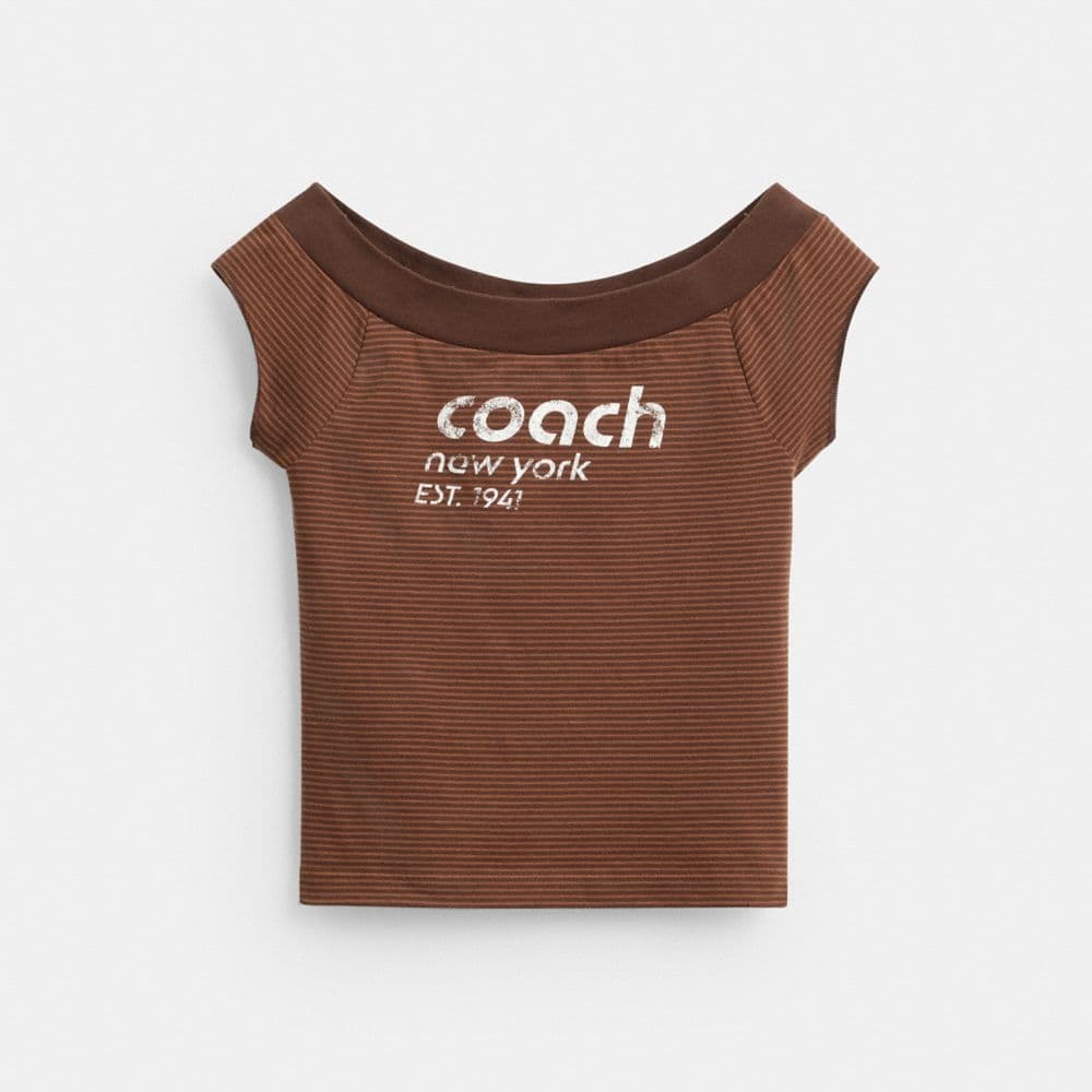 Striped Wide Neck T-Shirt In Organic Cotton