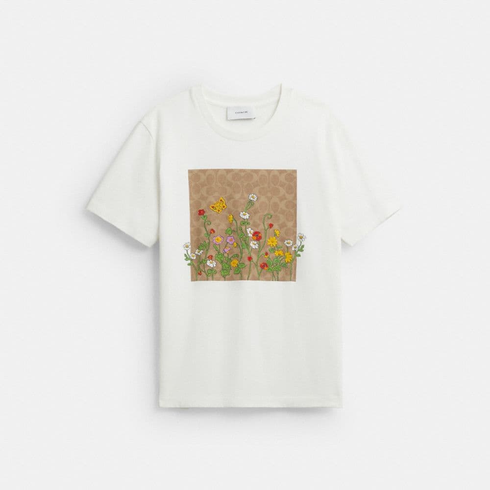 Floral Signature Square Classic T-Shirt In Organic Cotton