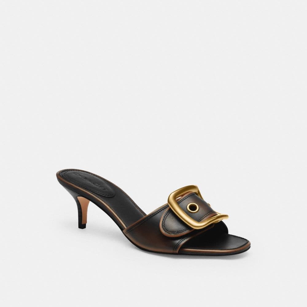 Margot Sandal With Oversized Buckle In Loved Leather