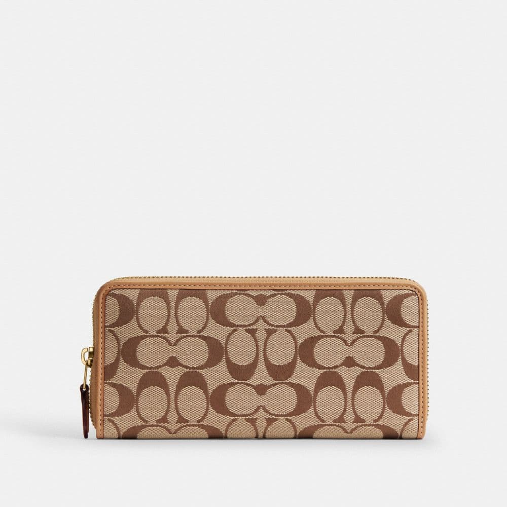 Essential Slim Accordion Zip Wallet In Signature Jacquard