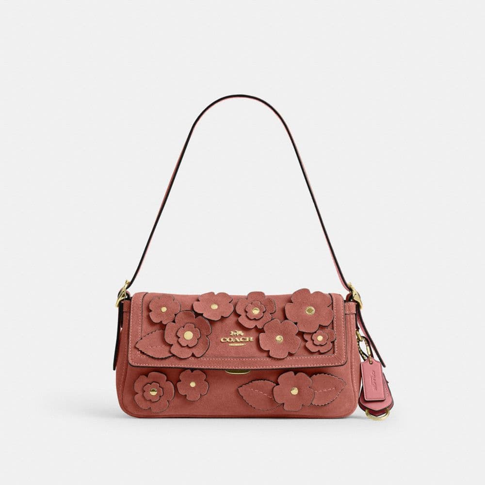 Etta Small Flap Shoulder Bag With Floral Applique