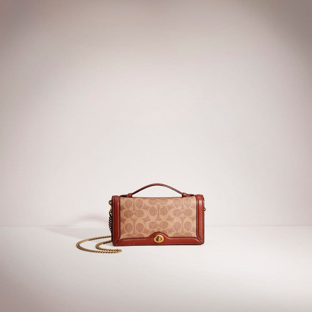 Restored Riley Chain Clutch In Colorblock Signature Canvas