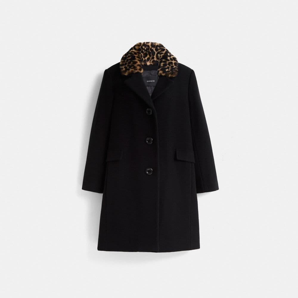 Restored Wool Coat With Shearling Collar