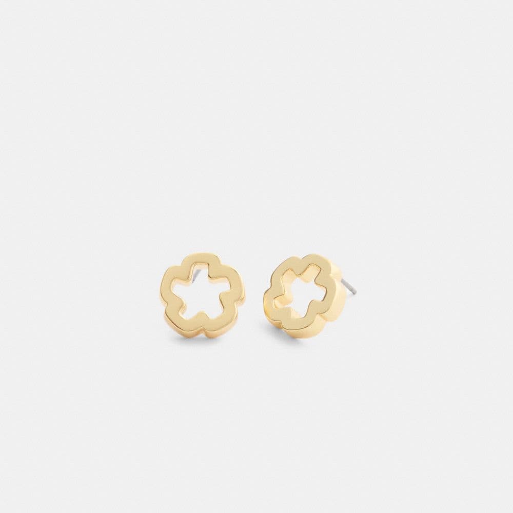 Open Tea Rose Stud Earrings
