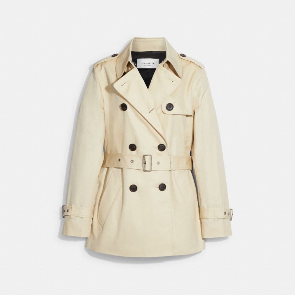 Solid Short Trench Coat