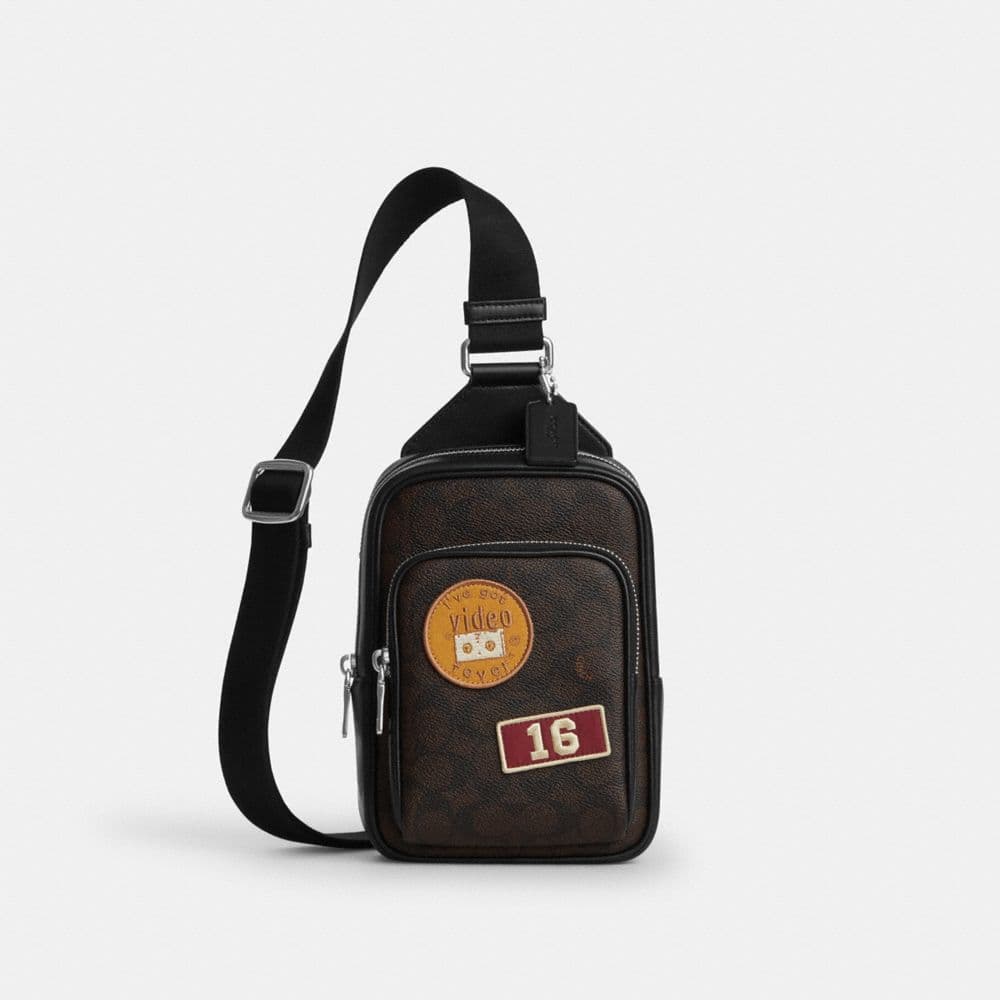Racer Sling Pack In Signature Canvas With Patches