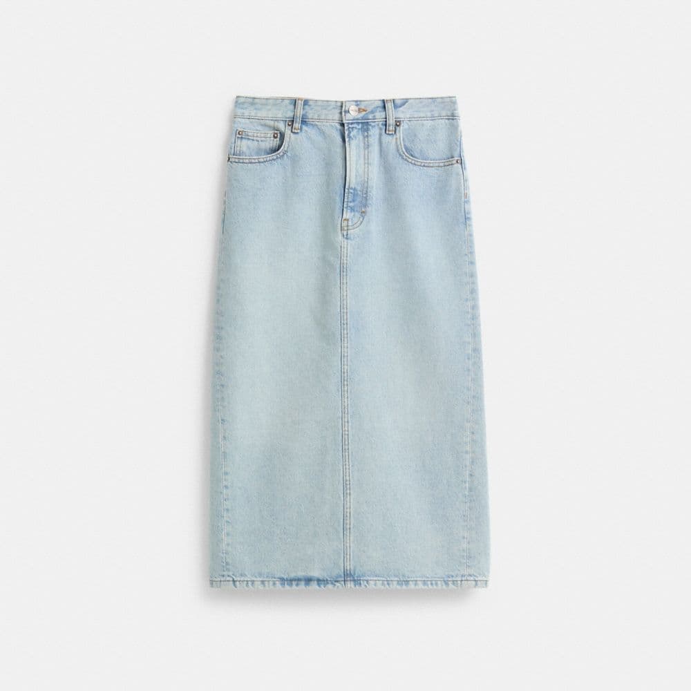 Restored Long Denim Skirt