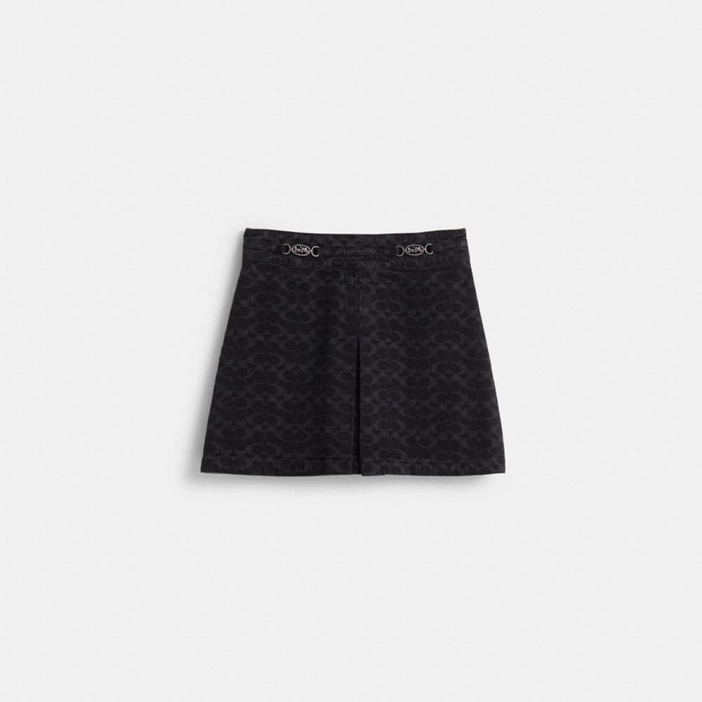 Restored Signature Jacquard Denim Skirt