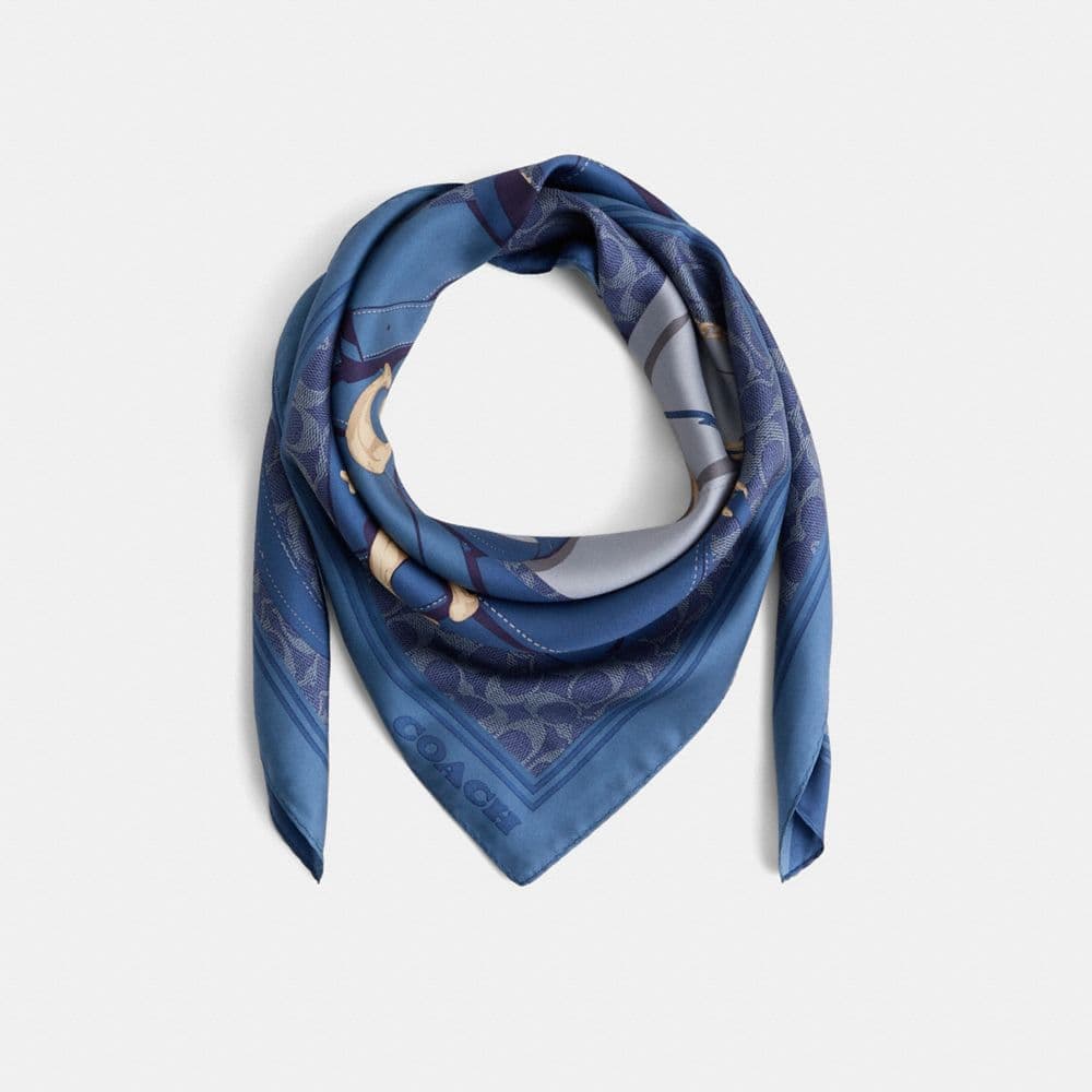 Restored Tabby Bag Print Silk Square Scarf