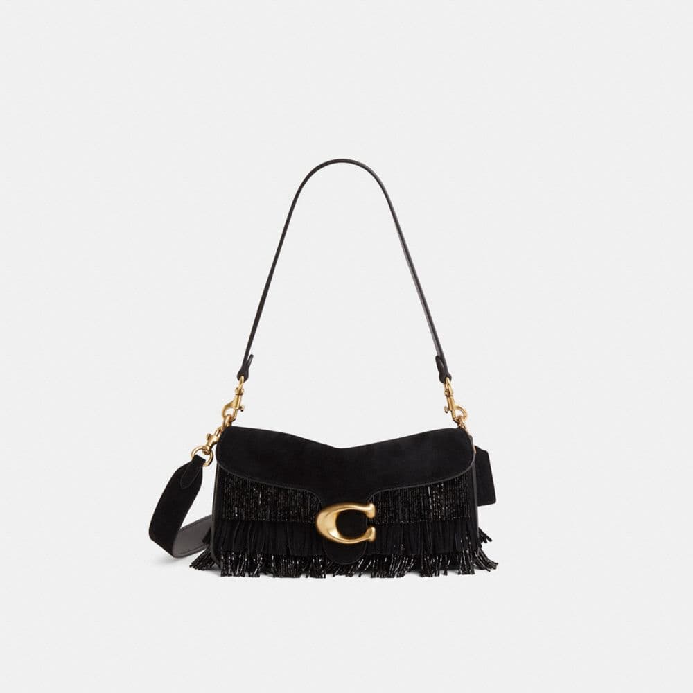 Restored Tabby Shoulder Bag 26 With Crystal Beaded Fringe