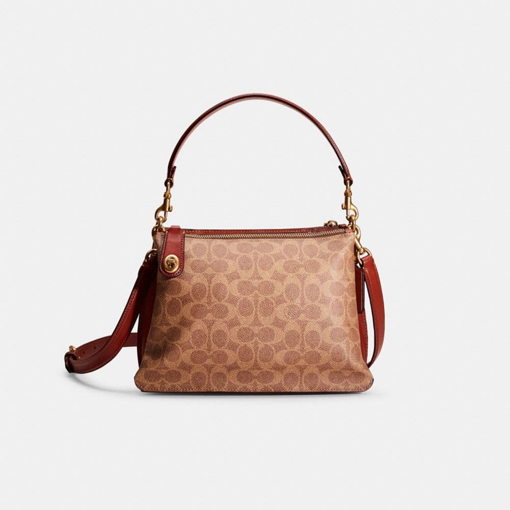 Restored Double Zip Shoulder Bag In Signature Canvas