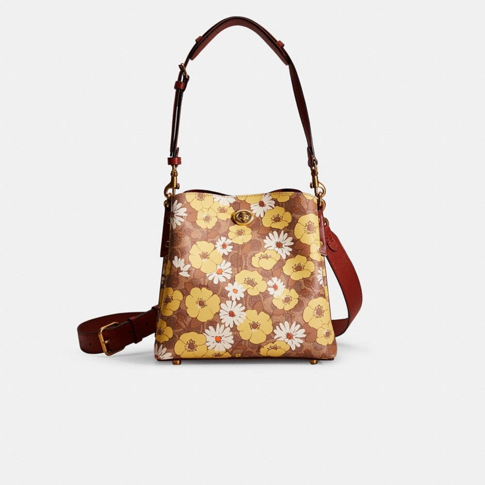 Restored Willow Bucket Bag In Signature Canvas With Floral Print