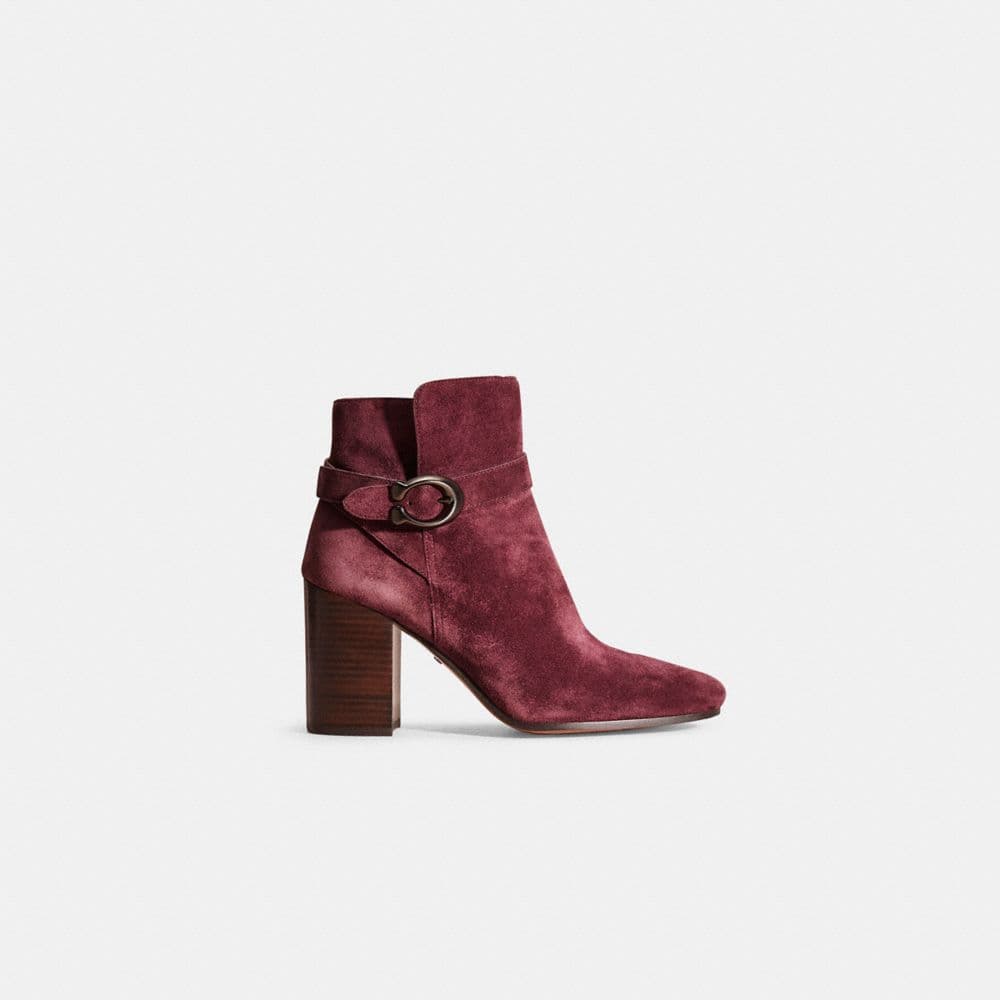 Restored Delaney Signature Buckle Heel Bootie