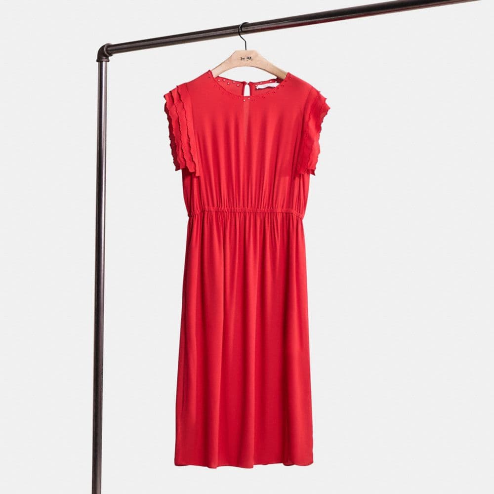 Restored Shoulder Pleat Midi Dress